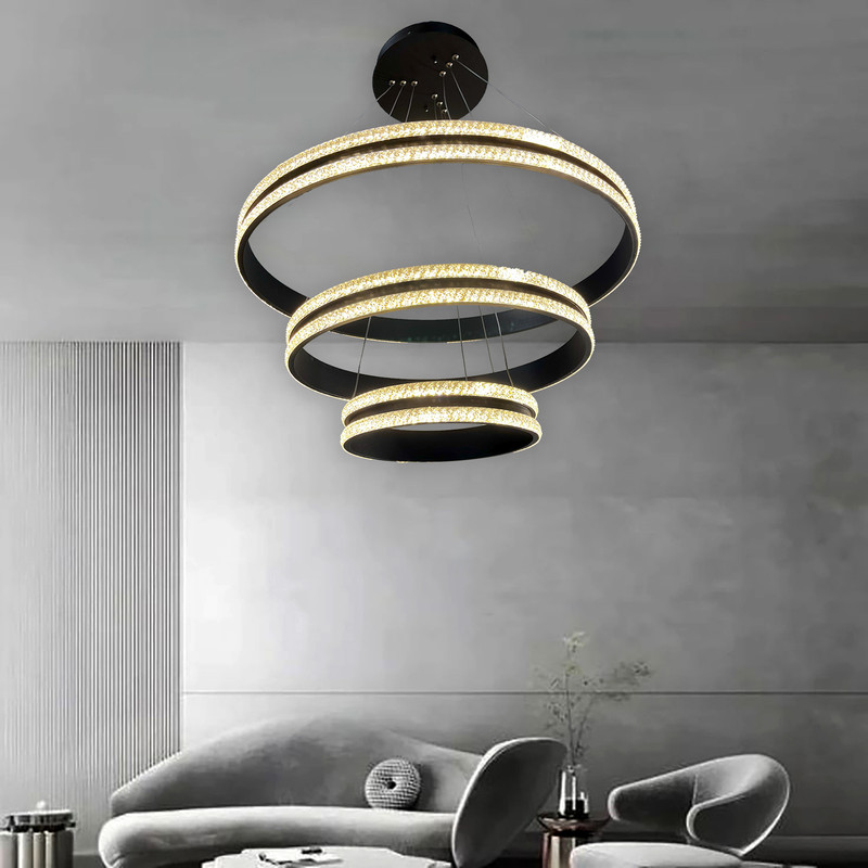 لوستر مدرن مدل دایره کریستال کد HD_003