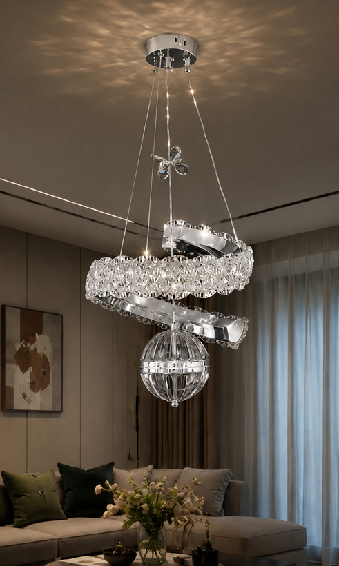 لوستر اویز وارداتی توپدار کد b14k سه حالت نوردهی